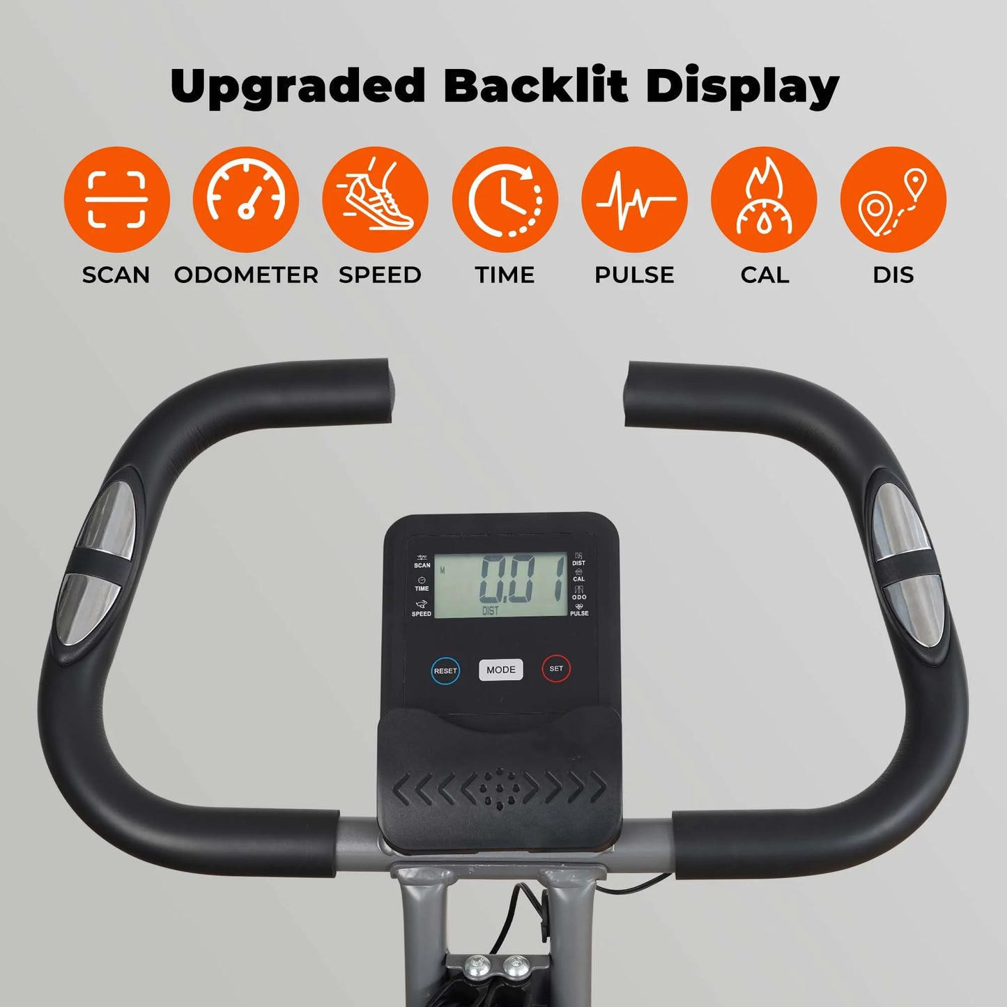 Folding Exercise Bike Magnetic Stationary Recumbent Bike 3 in 1 Adjustable Arm Resistance Bands for Home Use