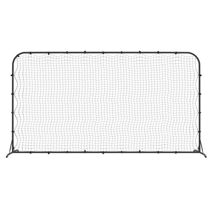 vidaXL Football Rebounder Net Black 144.1"x35.4"x72" HDPE